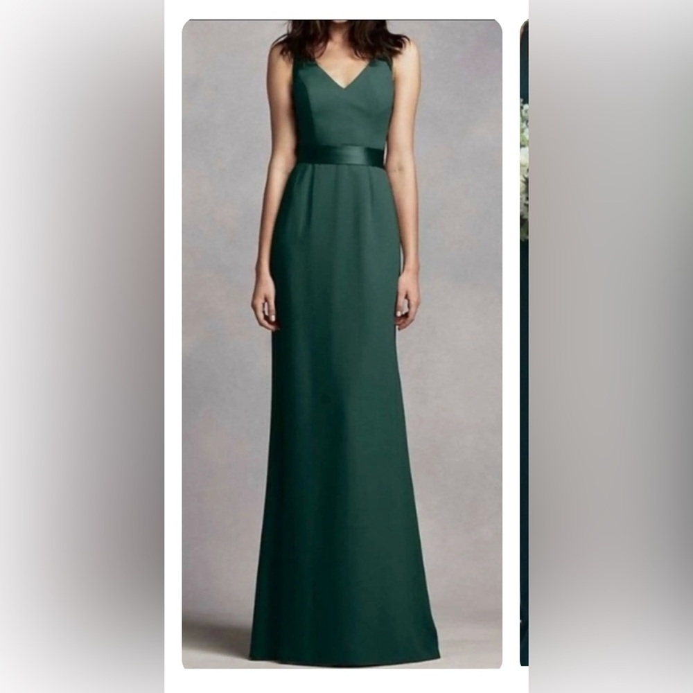 Vera Wang Forest Crepe Satin Dress Gown